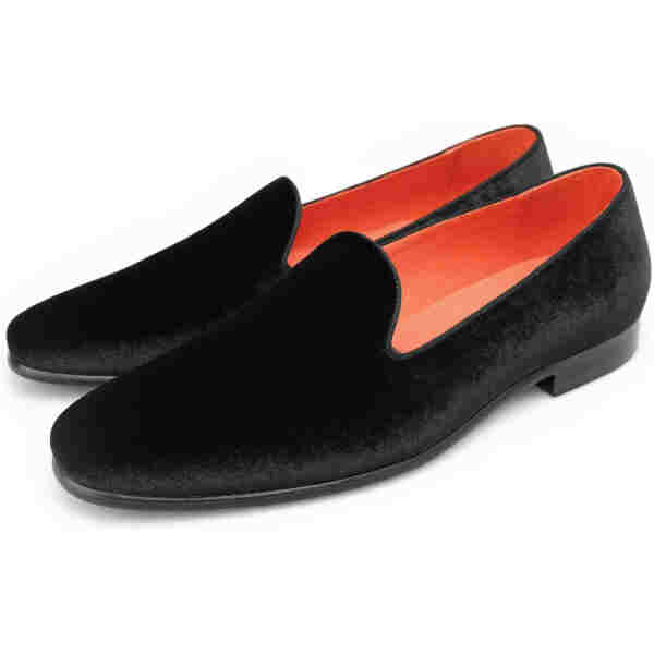ATAFO Black velvet slippers
