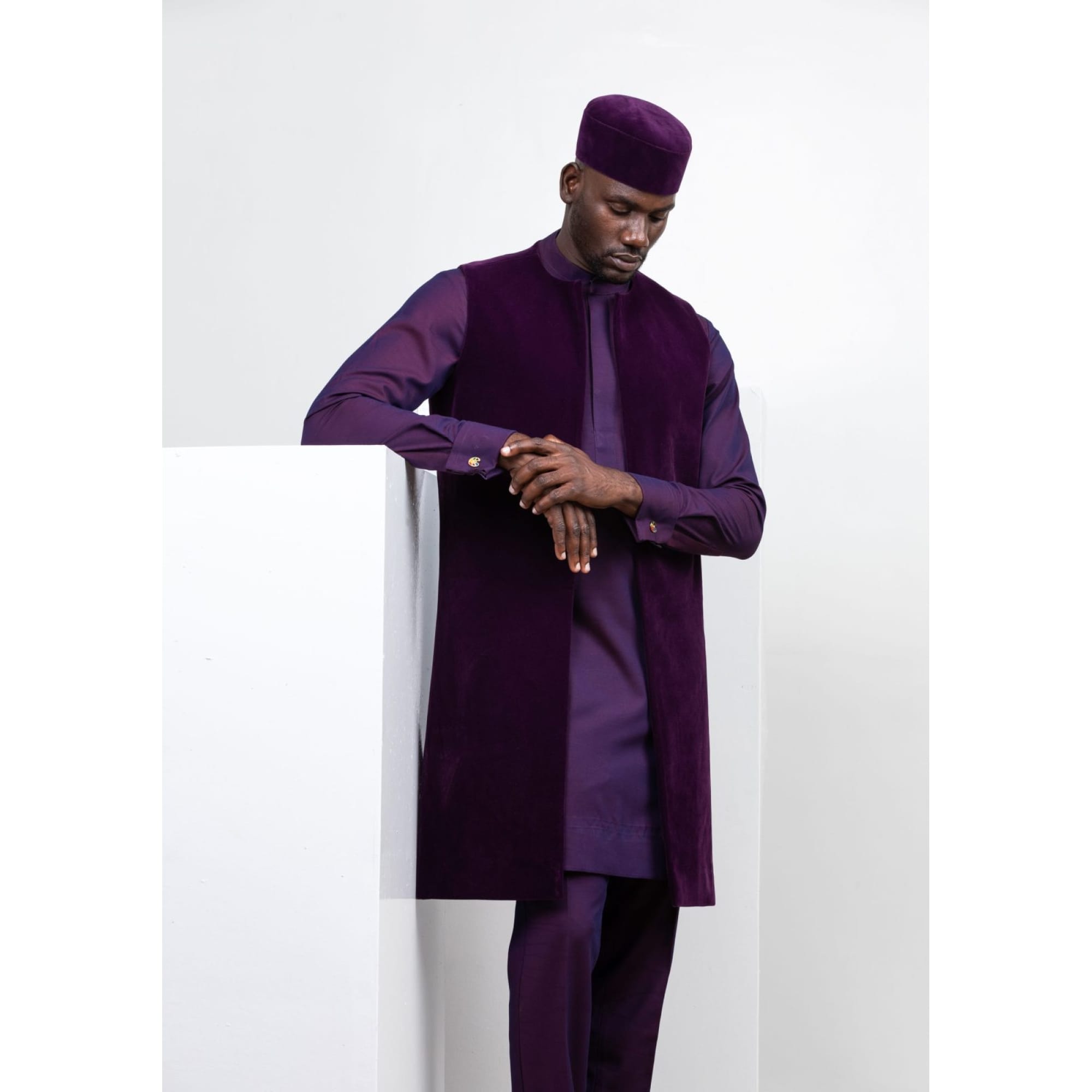 ATAFO-KAFTAN-WITH-VELVET-SLEEVELESS-KAFTAN-JACKET-CAP-scaled-3