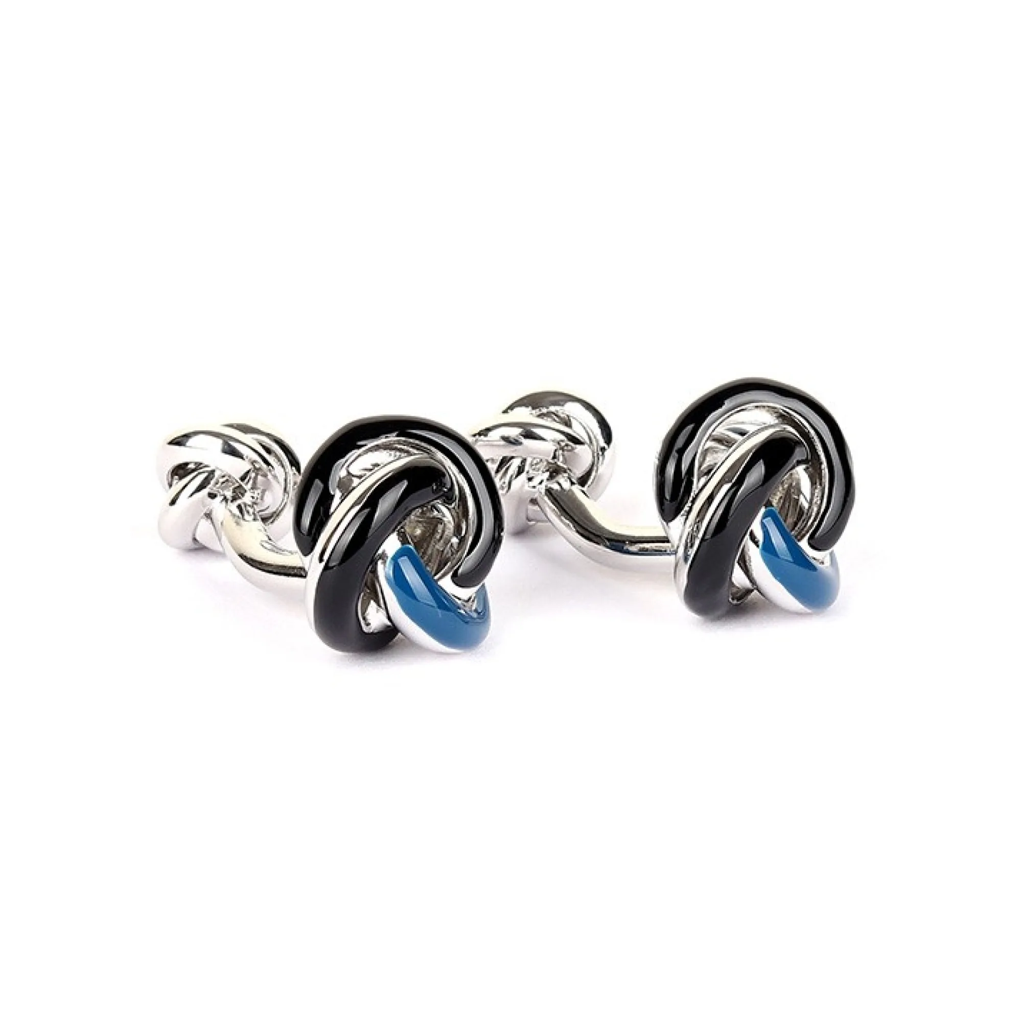 Blue and Black Knot Cufflinks